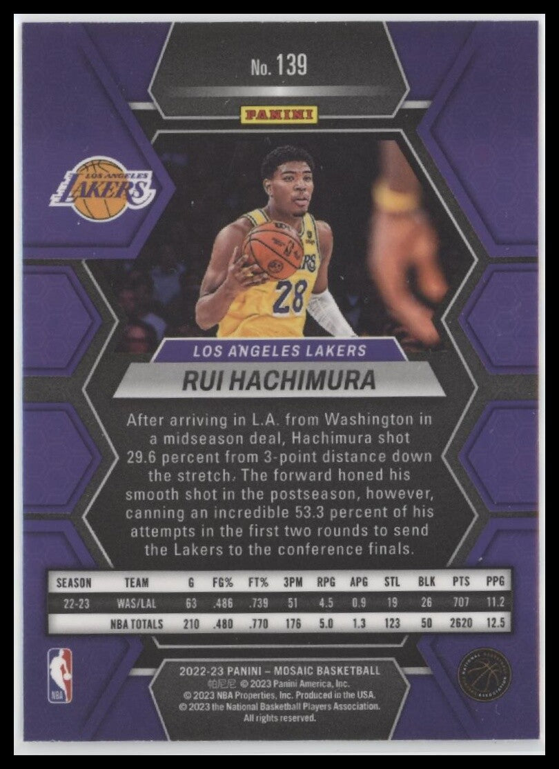 2022-23 Panini Mosaic #139 Rui Hachimura