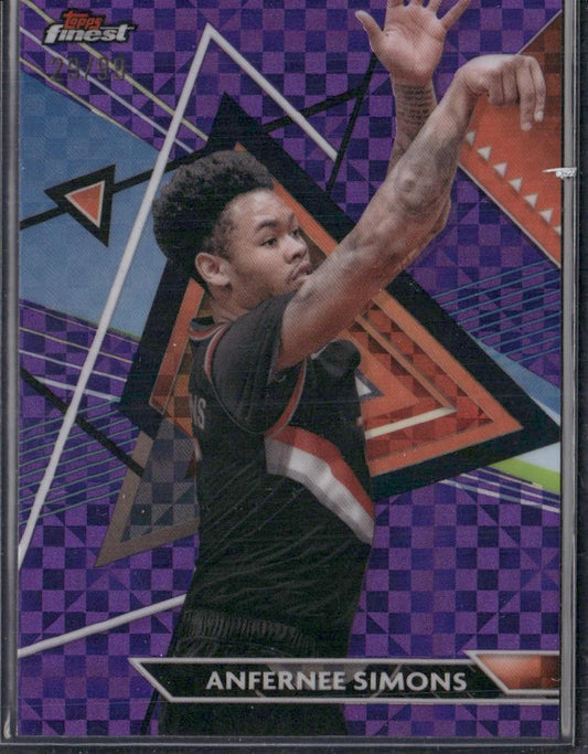 2023-24 Finest #155 Anfernee Simons Purple Checkerboard Refractors #/99