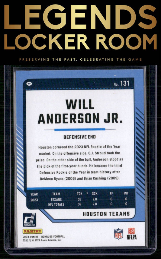 2024 Donruss #131 Will Anderson Jr.