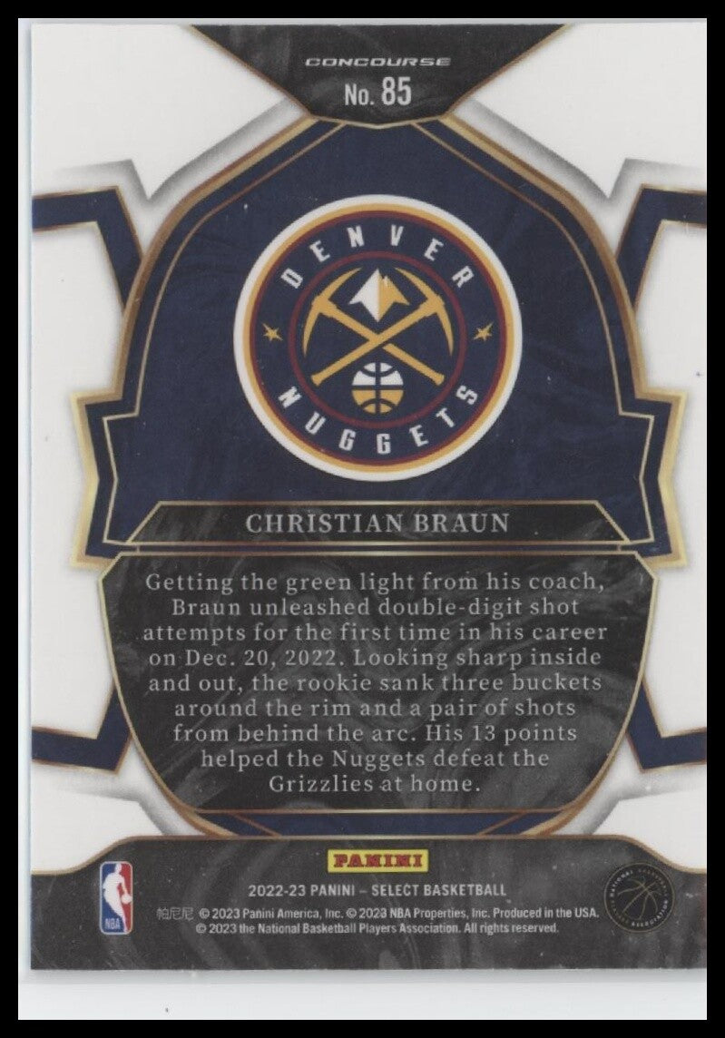 2022-23 Panini Select #85 Christian Braun Blue (Retail Base)
