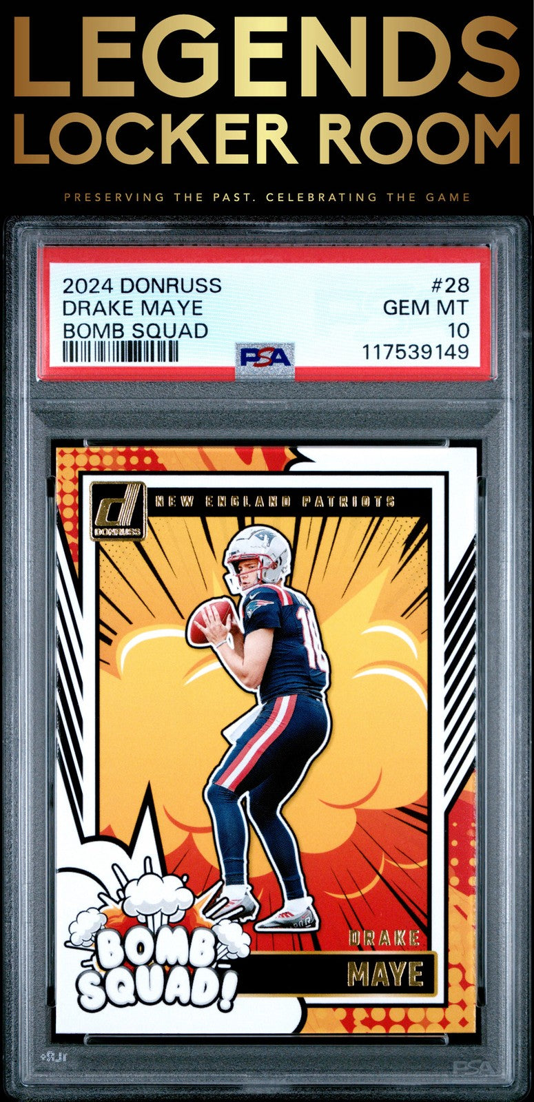 2024 Panini Donruss Bomb Squad #28 Drake Maye PSA 10