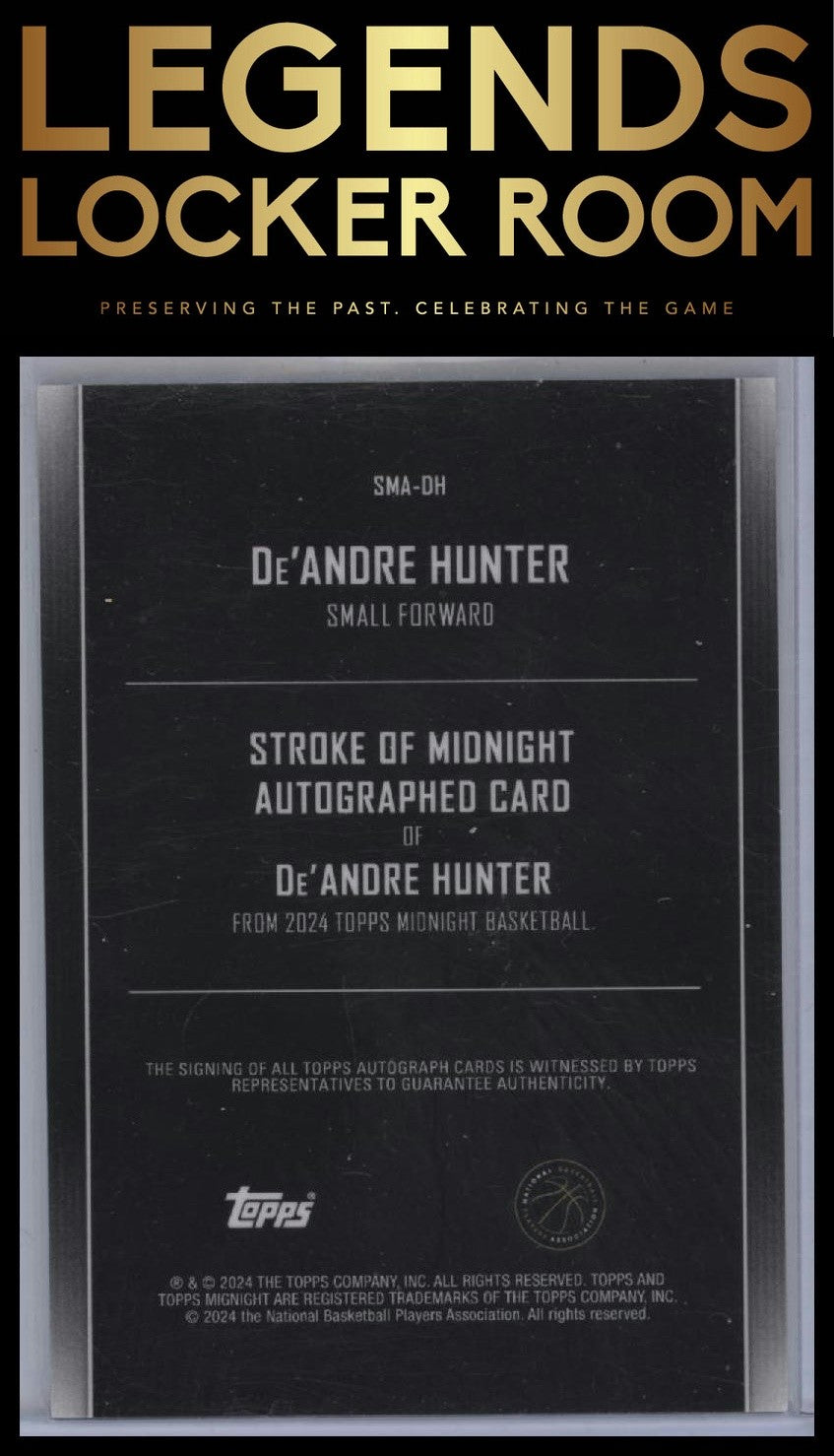 2023-24 Topps Midnight #SMA-DH De'Andre Hunter Stroke of Midnight Autographs