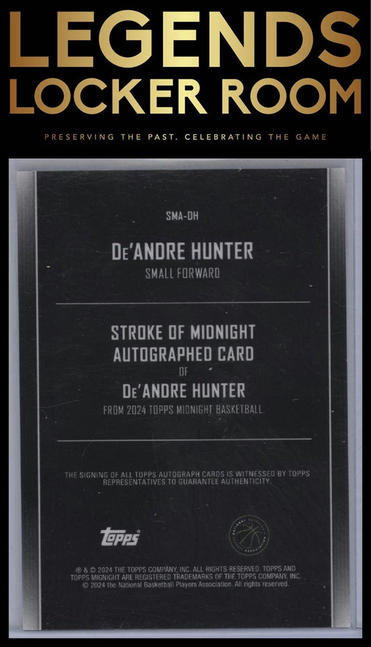 2023-24 Topps Midnight #SMA-DH De'Andre Hunter Stroke of Midnight Autographs