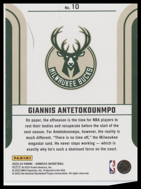 2023-24 Donruss #10 Giannis Antetokounmpo Franchise Features
