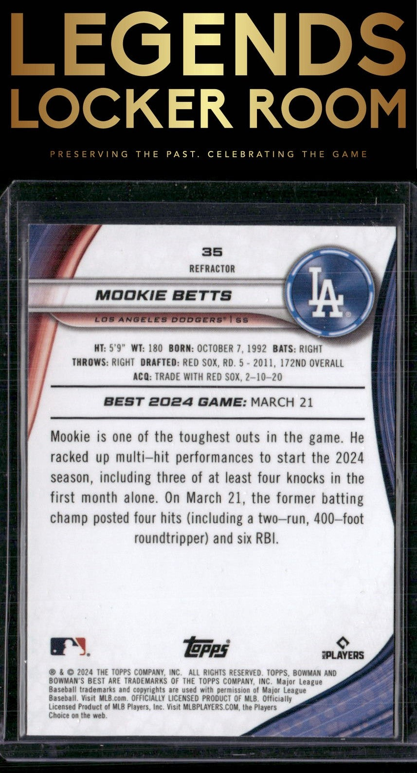 2024 Bowman's Best #35 Mookie Betts Refractors