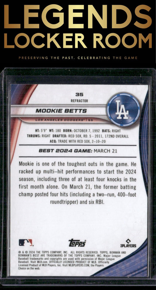 2024 Bowman's Best #35 Mookie Betts Refractors