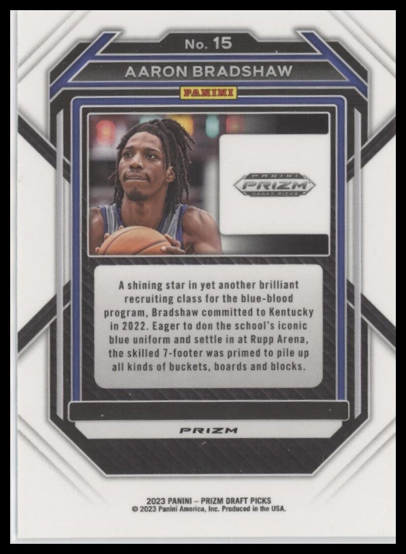 2023 Panini Prizm Draft Picks #15 Aaron Bradshaw Silver