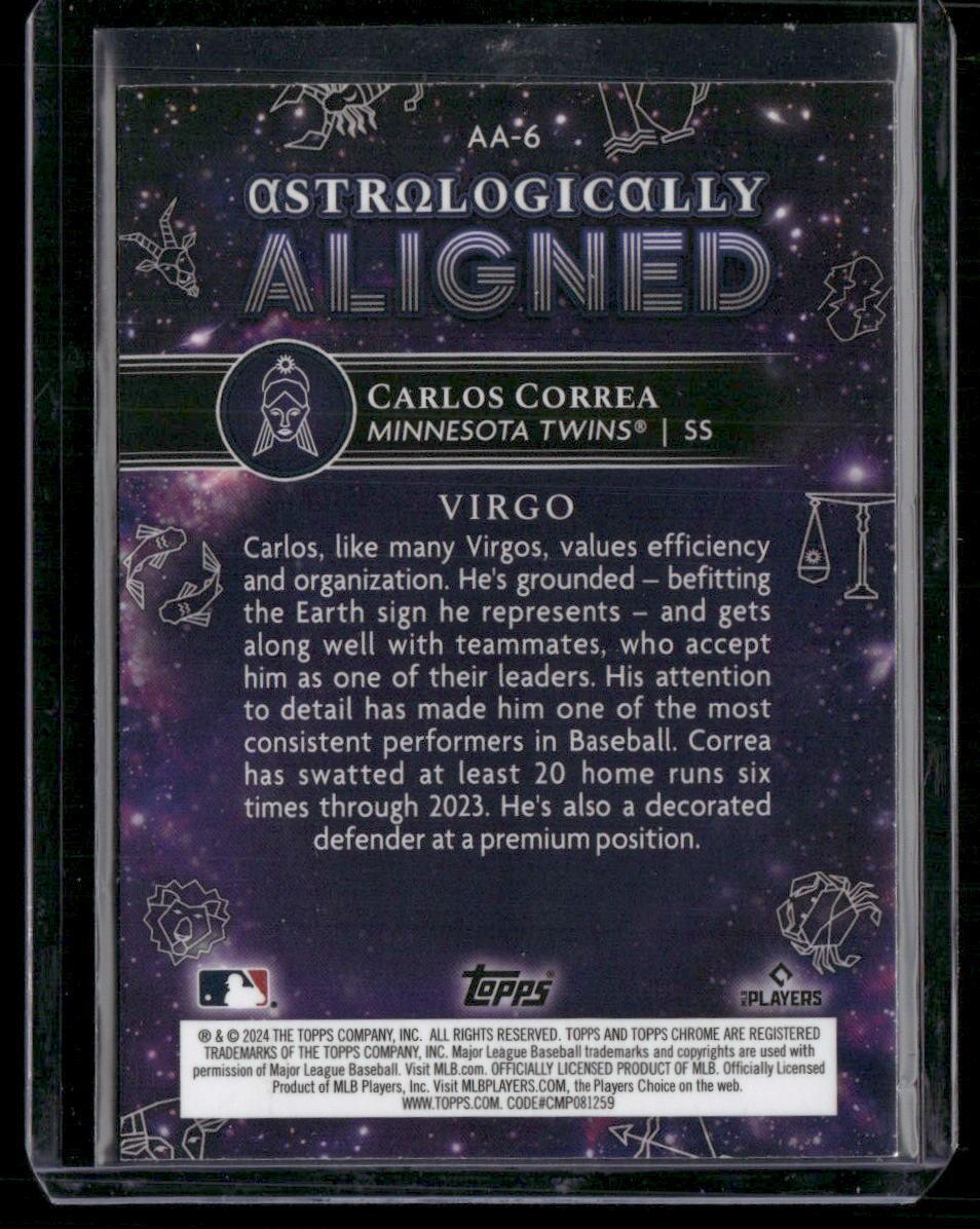 2024 Topps Chrome Cosmic #AA-6 Carlos Correa Astrologically Aligned