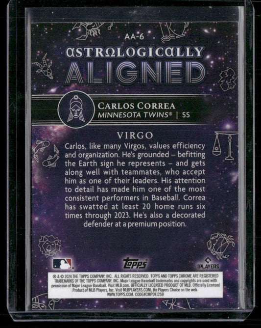 2024 Topps Chrome Cosmic #AA-6 Carlos Correa Astrologically Aligned