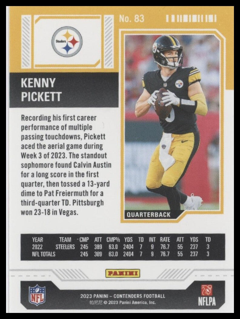 2023 Panini Contenders #83 Kenny Pickett