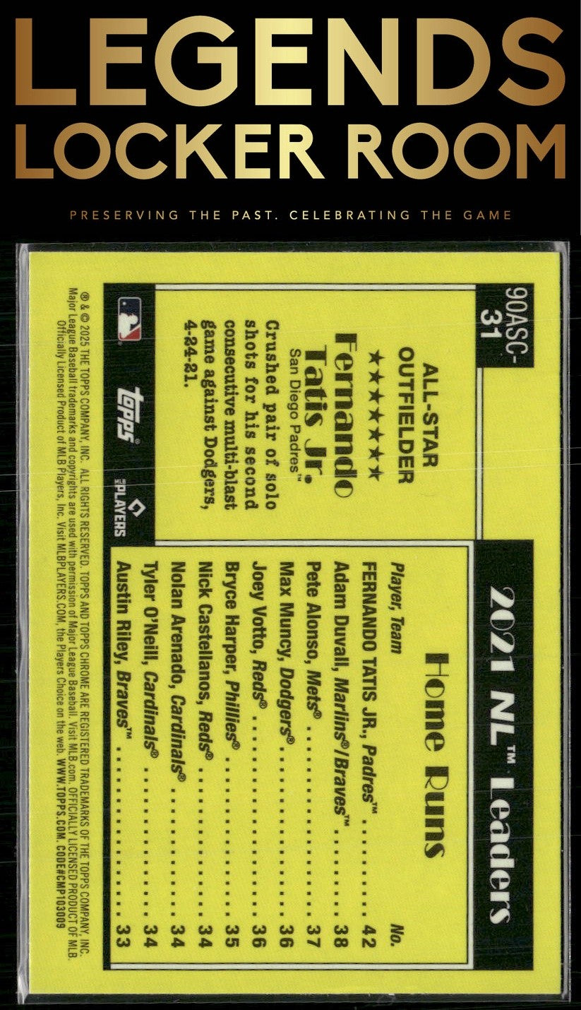 2025 Topps Fernando Tatis Jr. 1990 Topps Baseball 35th Chrome All-Stars Mojo