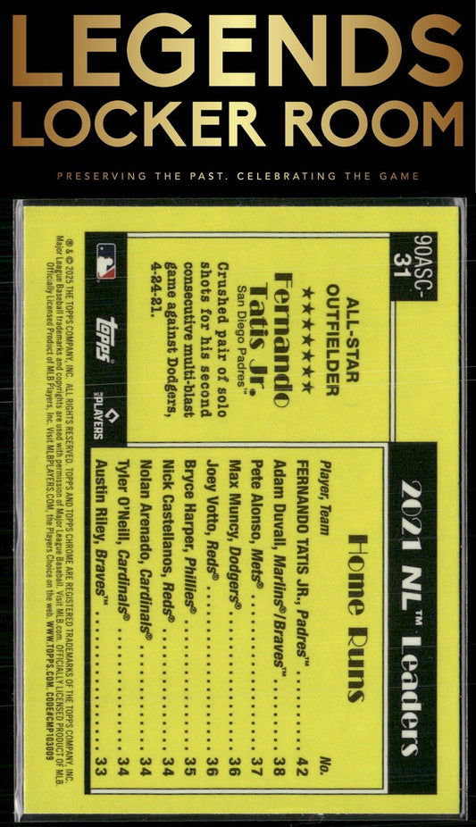 2025 Topps Fernando Tatis Jr. 1990 Topps Baseball 35th Chrome All-Stars Mojo