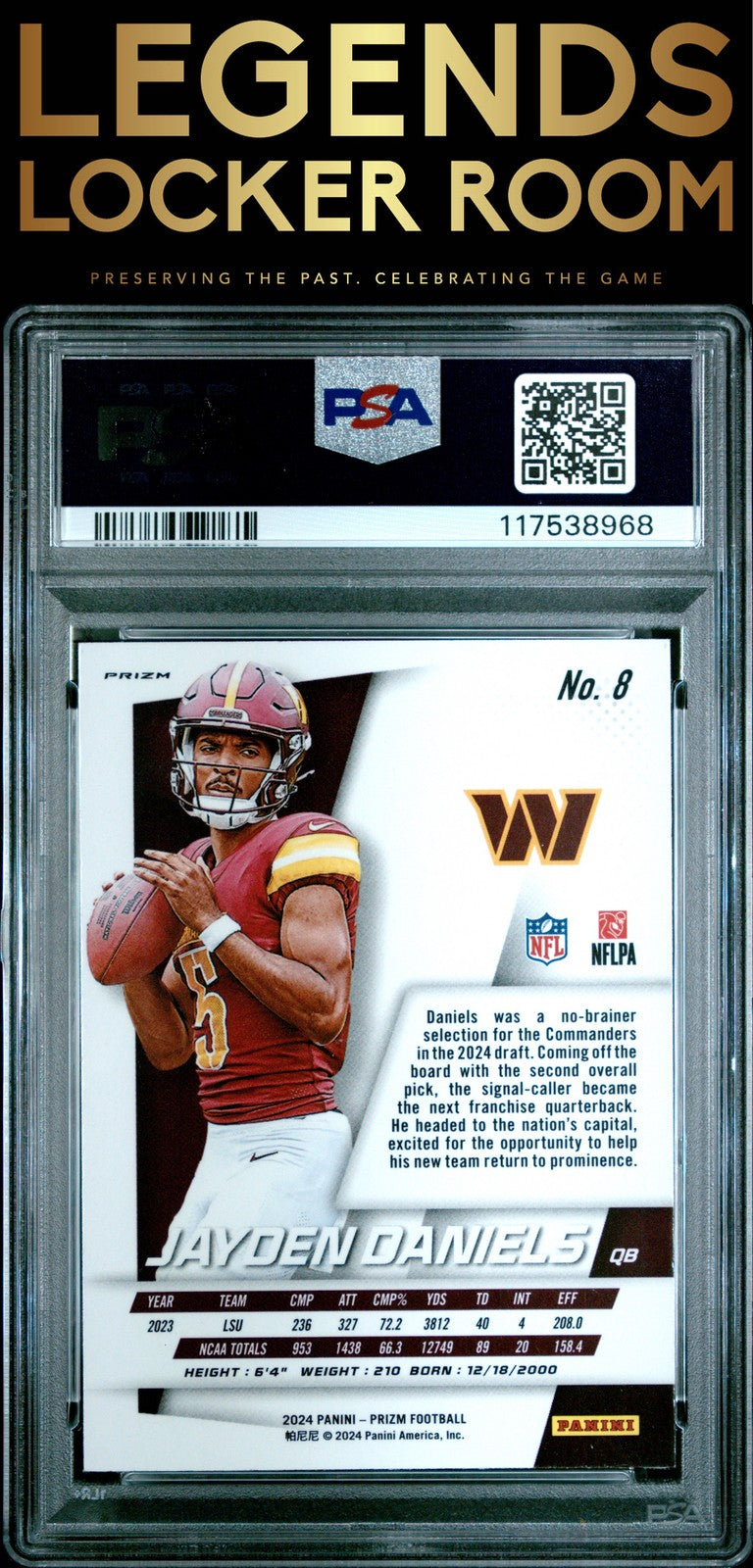 2024 Panini Prizm Prizm Flashback Rookie #8 Jayden Daniels PSA 8