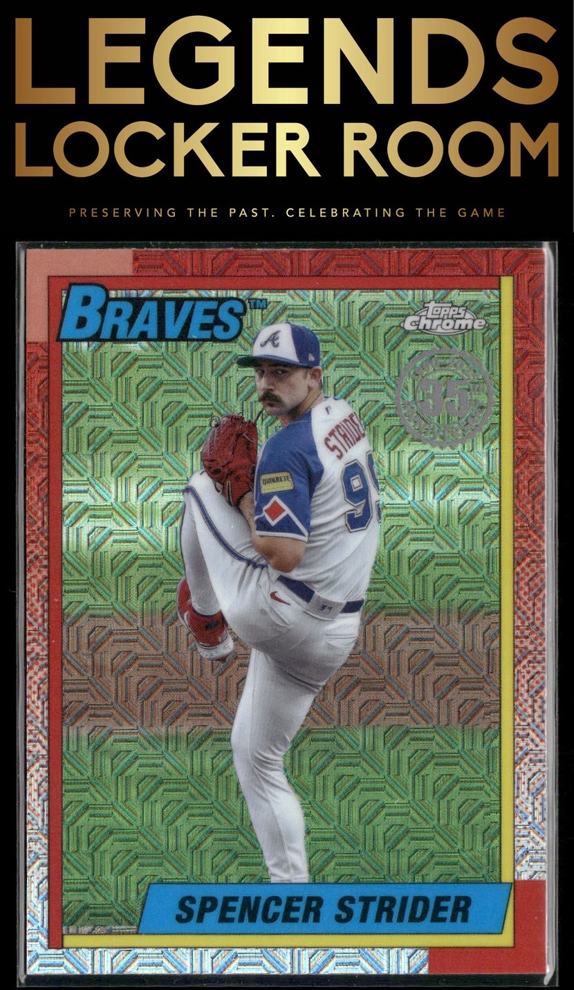 2025 Topps Spencer Strider 1990 Topps Baseball 35th Anniversary Chrome Mojo