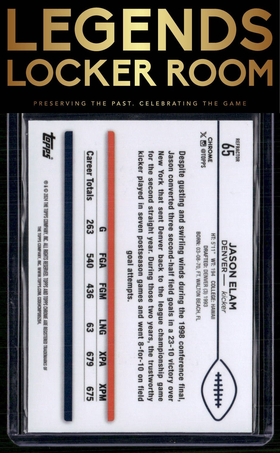 2024 Topps Chrome #65 Jason Elam Refractor