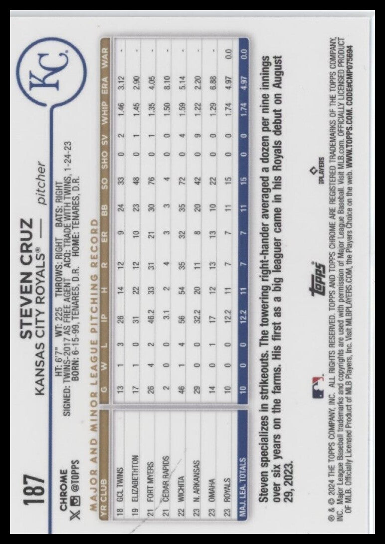 2024 Topps Chrome #187 Steven Cruz