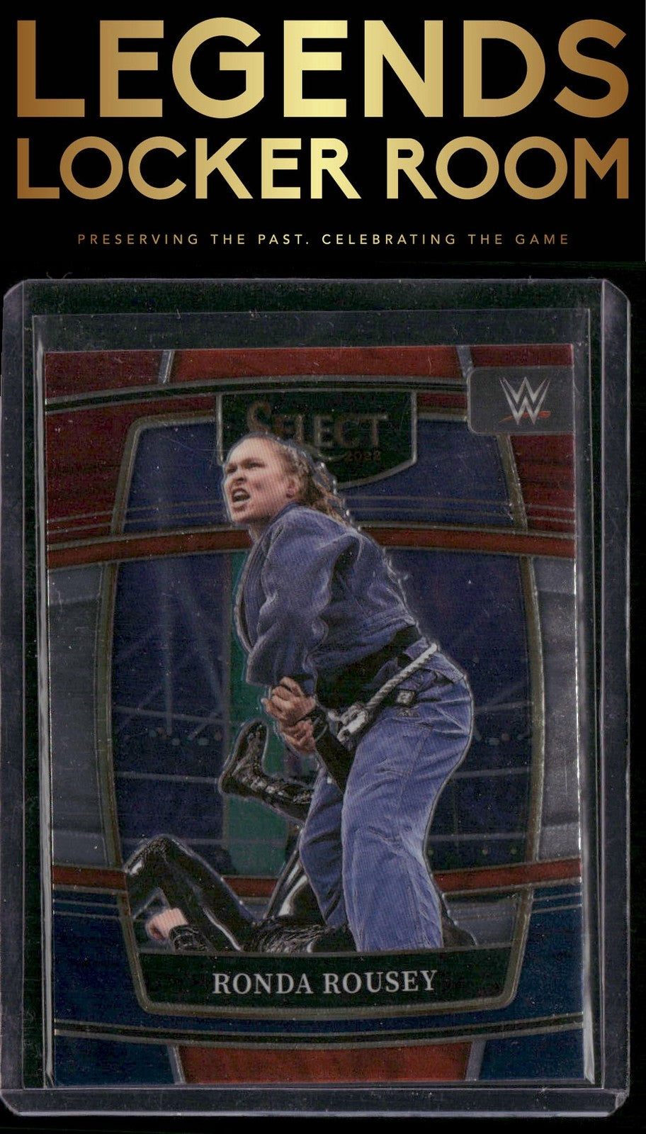 2022 Panini Select WWE #90 Ronda Rousey Red and Blue Prizms