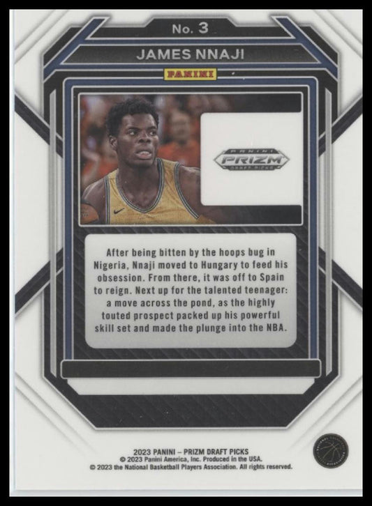 2023 Panini Prizm Draft Picks #3 James Nnaji