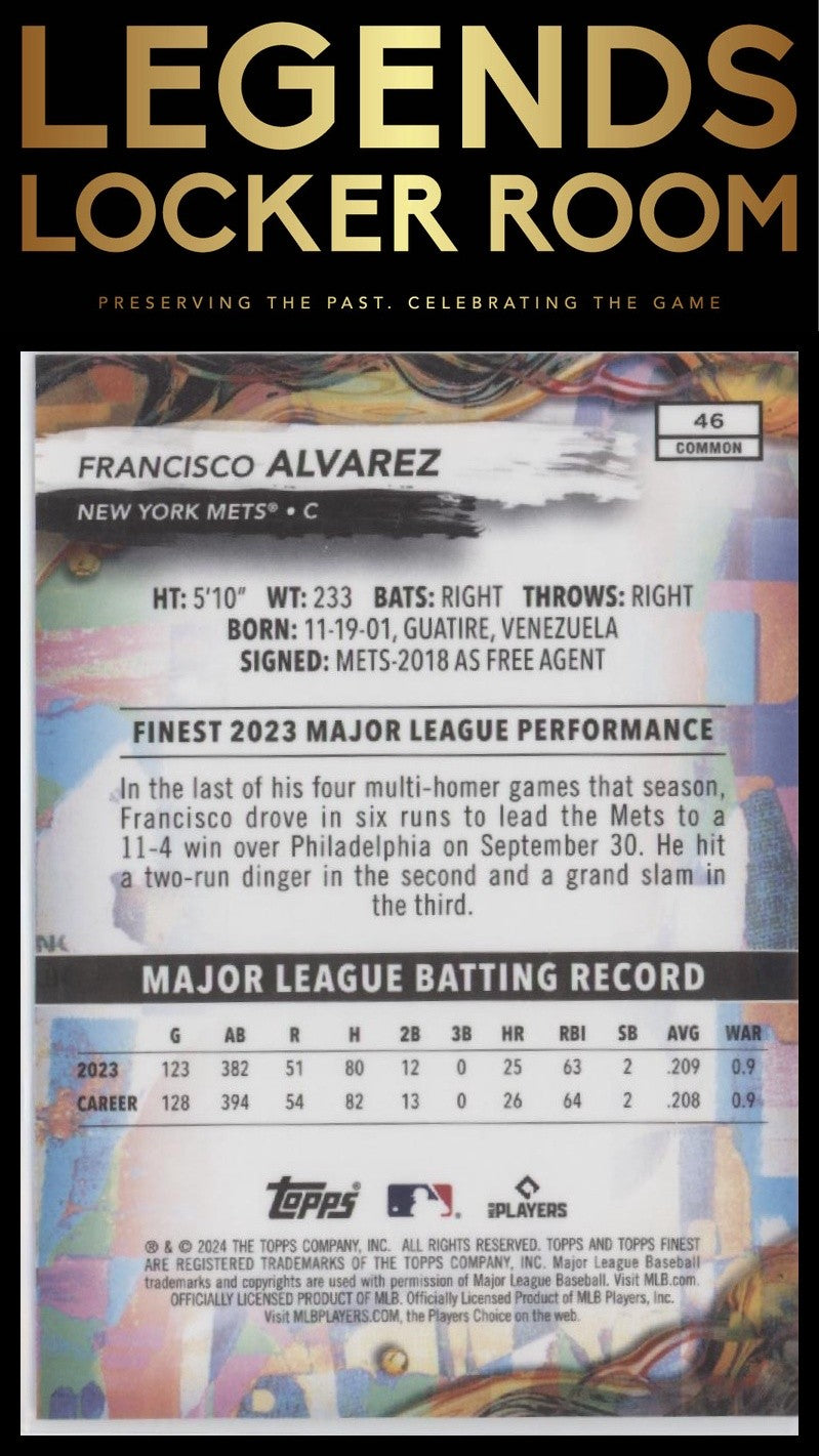 2024 Finest #46 Francisco Alvarez
