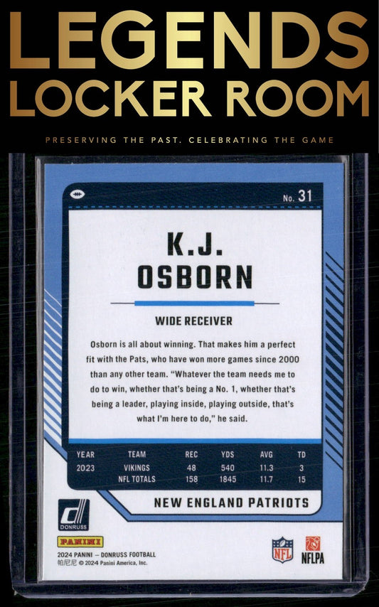 2024 Donruss #31 K.J. Osborn