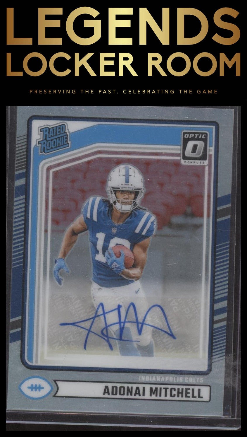 2024 Donruss #343 Adonai Mitchell Optic Rated Rookies Preview Autograph