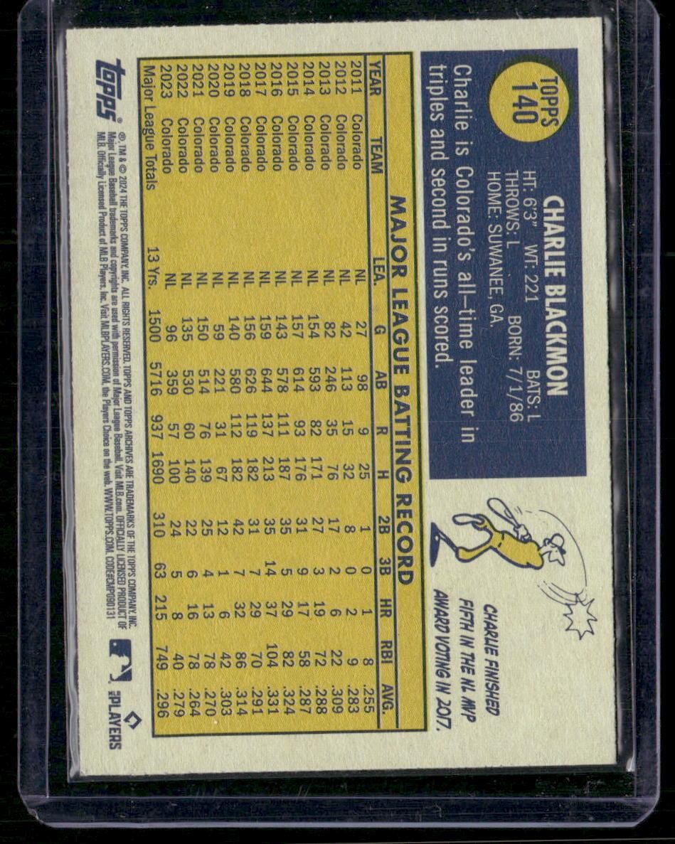2024 Topps Archives #140 Charlie Blackmon