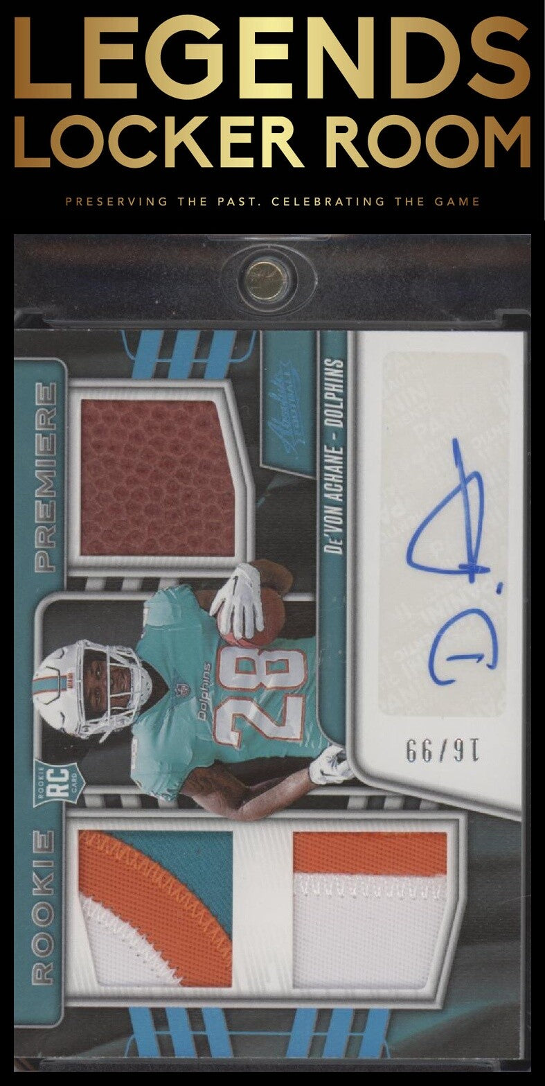 2023 Panini Absolute De'Von Achane Rookie Premiere Materials Autos Spectrum #/99