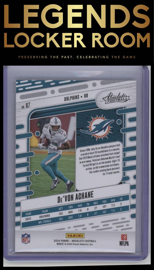 2024 Panini Absolute #67 De'Von Achane Red Spectrum #/125