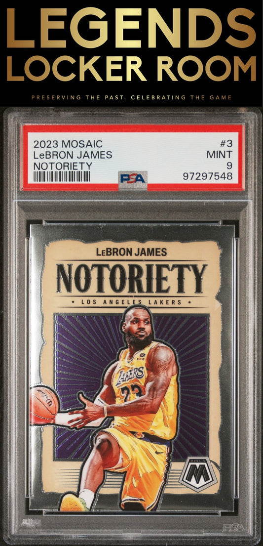2023 Panini Mosaic Notoriety #3 Lebron James PSA 9