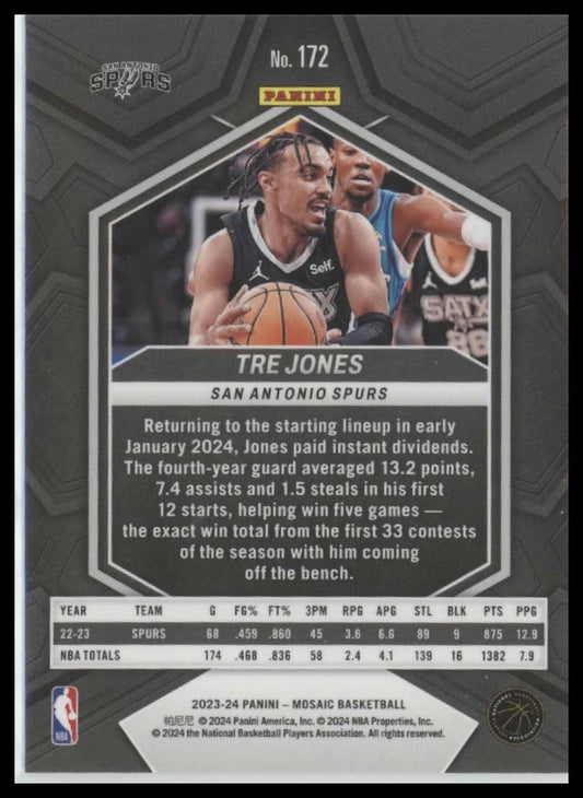 2023-24 Panini Mosaic #172 Tre Jones