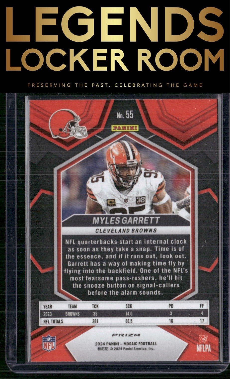 2024 Panini Mosaic #55 Myles Garrett Honeycomb