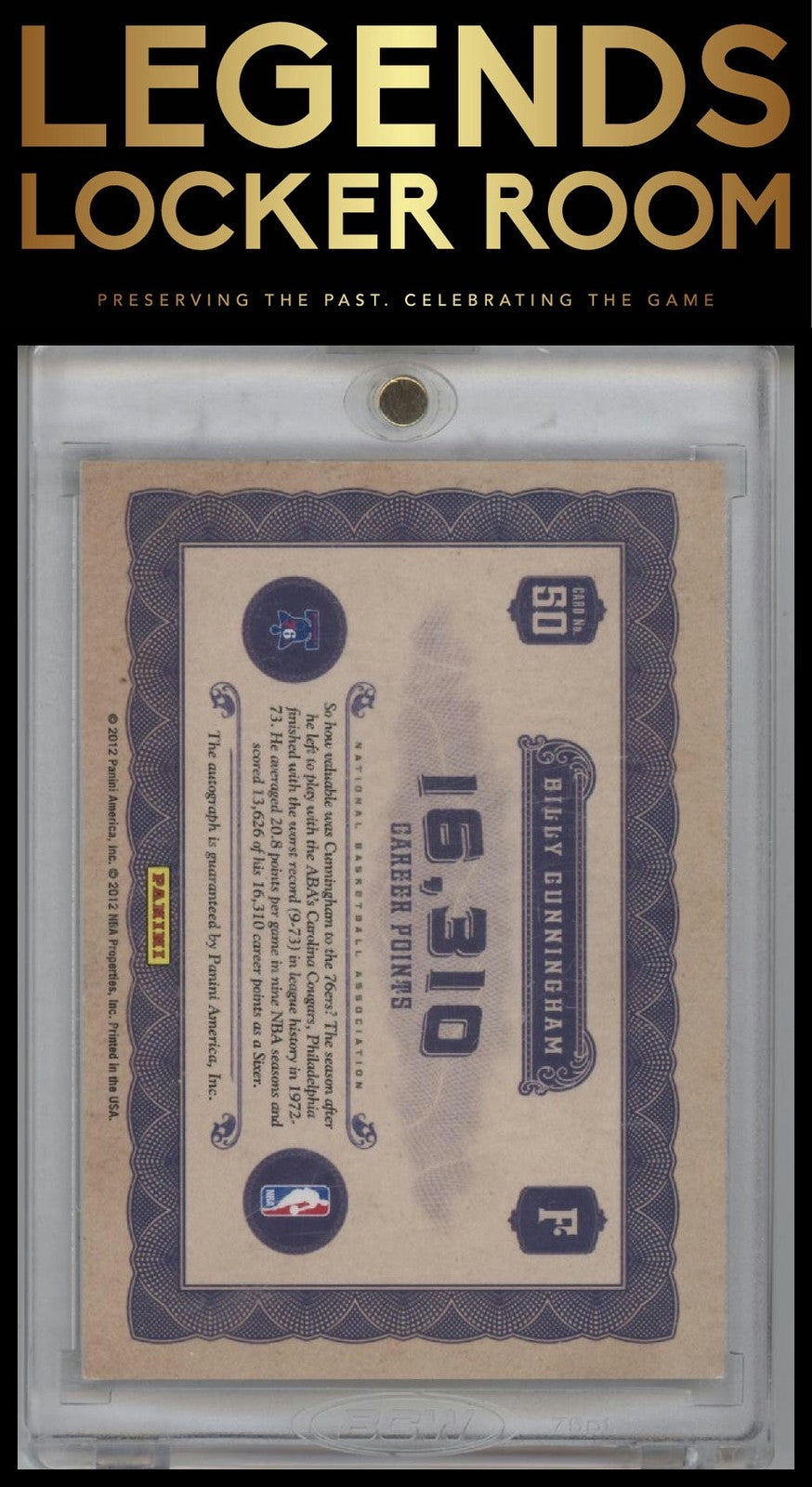 2011-12 Panini Gold Standard #50 Billy Cunningham 14K Autographs #/49