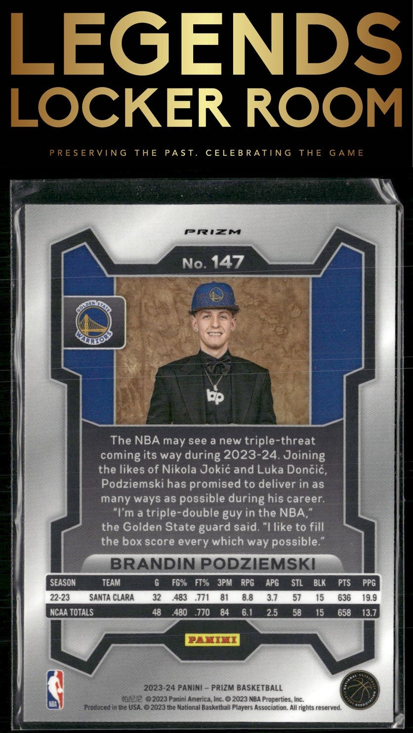 2023-24 Panini Prizm #147 Brandin Podziemski Prizms Fast Break