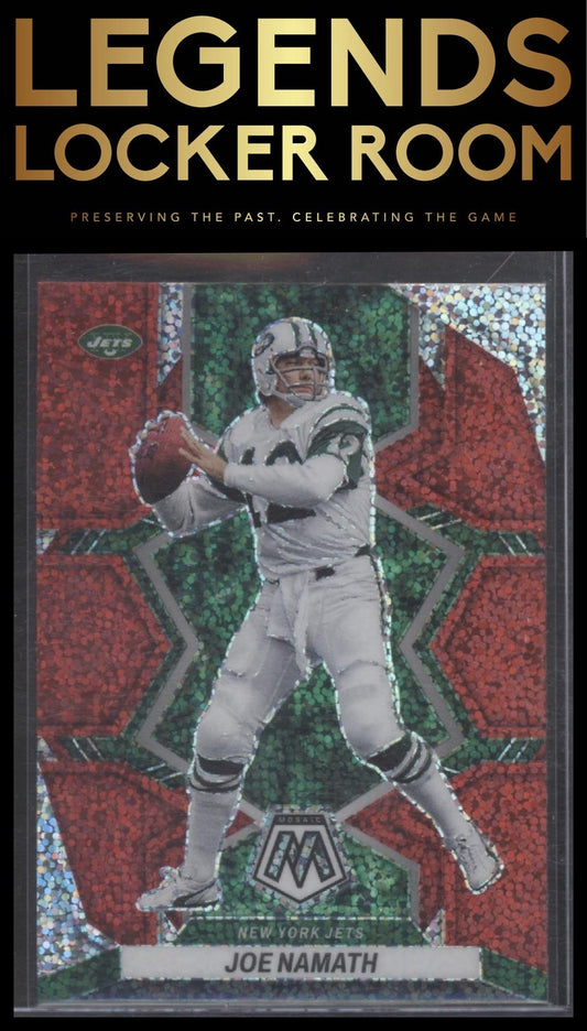 2022 Panini Mosaic #205 Joe Namath Sparkle Red