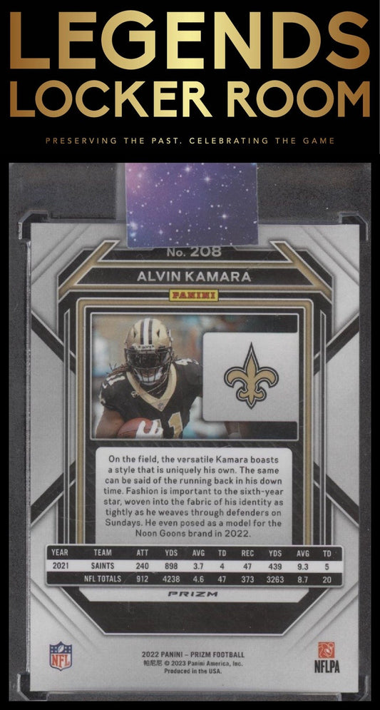2022 Panini Prizm #208 Alvin Kamara White Sparkle