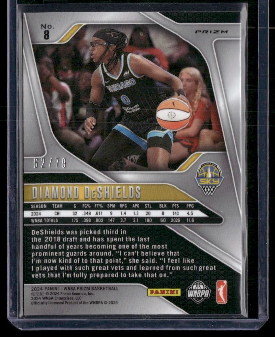 2024 Panini Prizm WNBA #8 Diamond DeShields Pink Velocity Prizms #/79
