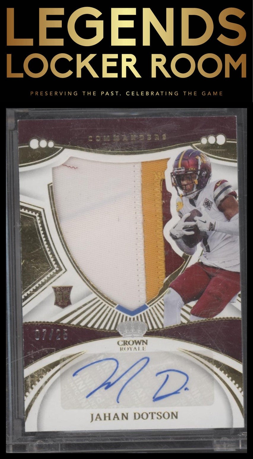 2022 Panini Chronicles Jahan Dotson Crown Royale Silhouette Auto Prime /25