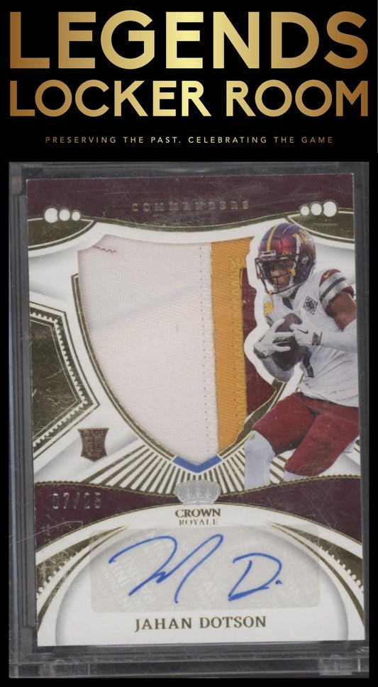2022 Panini Chronicles Jahan Dotson Crown Royale Silhouette Auto Prime /25