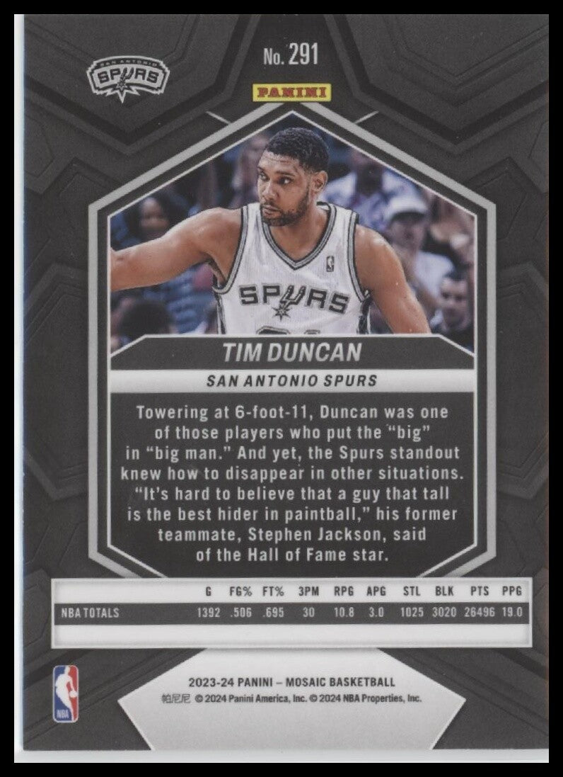 2023-24 Panini Mosaic #291 Tim Duncan