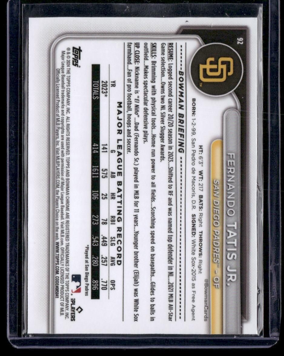 2024 Bowman Chrome #92 Fernando Tatis Jr.