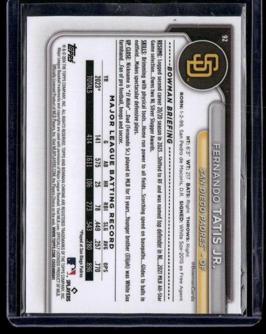 2024 Bowman Chrome #92 Fernando Tatis Jr.