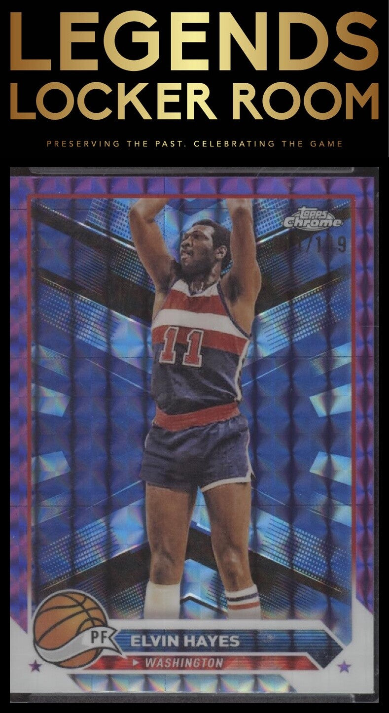 2023-24 Topps Chrome #178 Elvin Hayes Purple Geometric 011/119 Jersey Match