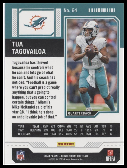 2023 Panini Contenders #64 Tua Tagovailoa Season Ticket Retail