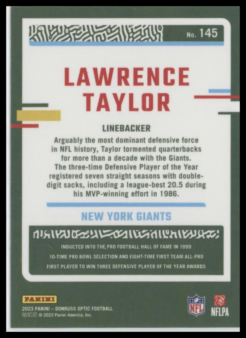 2023 Donruss Optic #145 Lawrence Taylor