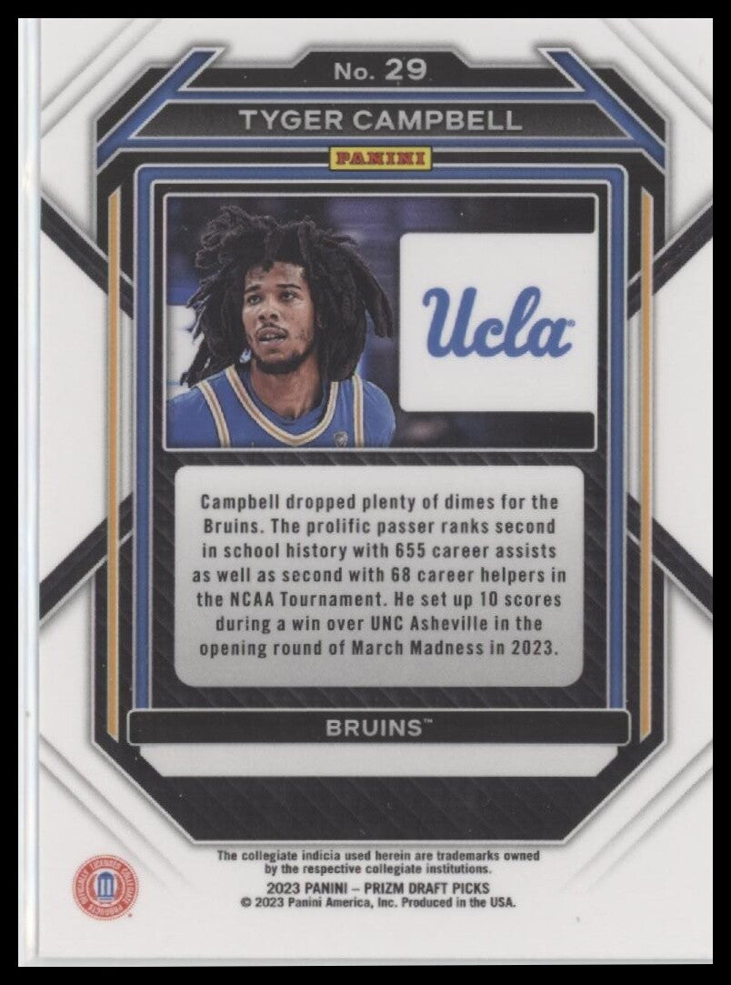 2023 Panini Prizm Draft Picks #29 Tyger Campbell