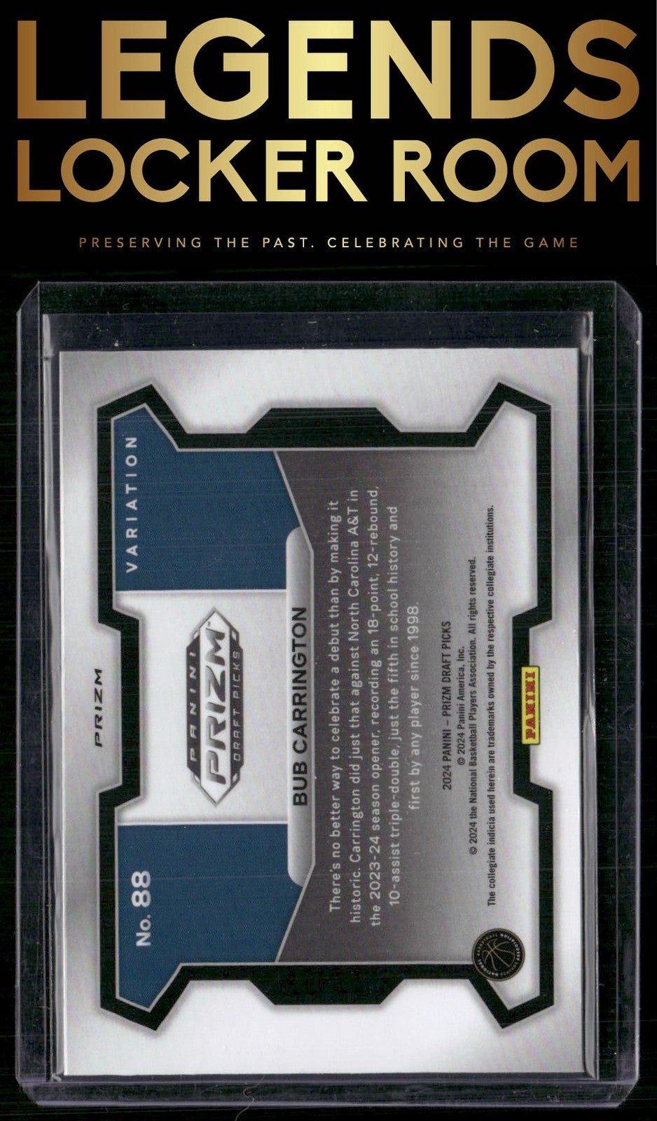 2024 Panini Prizm Draft Picks #88b Bub Carrington Prizms Silver