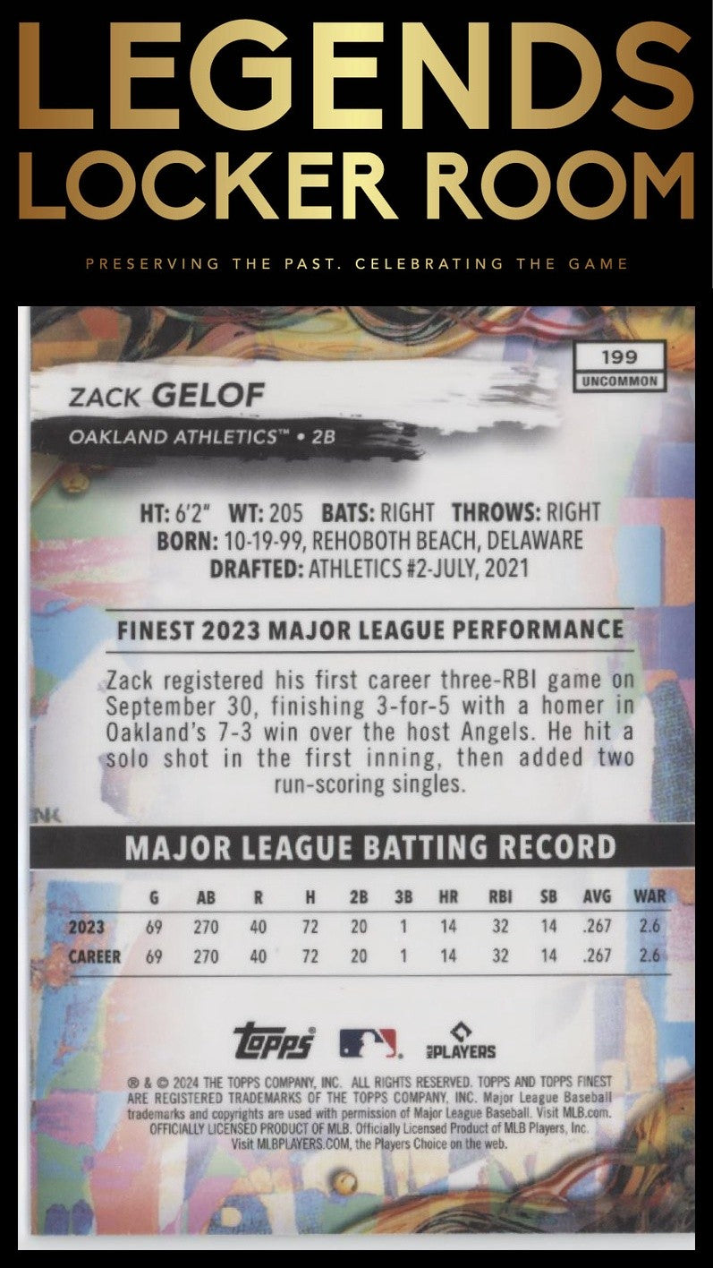 2024 Finest #199 Zack Gelof