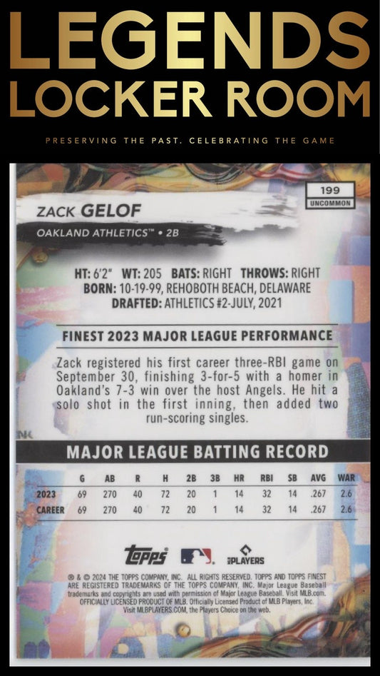 2024 Finest #199 Zack Gelof