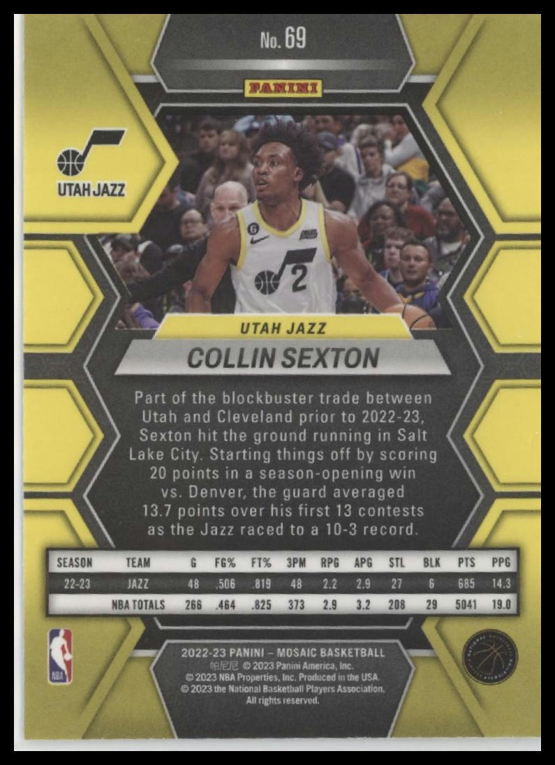 2022-23 Panini Mosaic #69 Collin Sexton