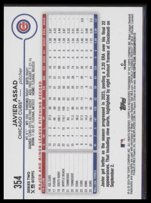 2024 Topps #354 Javier Assad